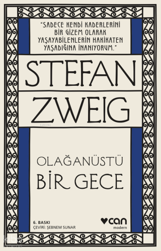 Olağanüstü Bir Gece | Stefan Zweig | Can Yayınları