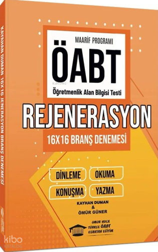 Ömür Hoca Uzaktan Eğitim Yayınları ÖABT MEB-AGS Türkçe Öğretmenliği Rejenerasyon 16x16 Branş Denemesi