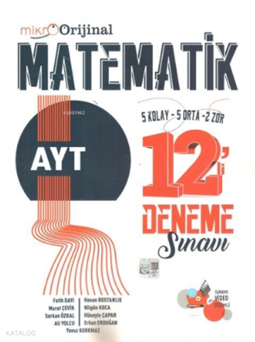 Orijinal Mikro AYT Matematik 12 li Deneme Sınavı