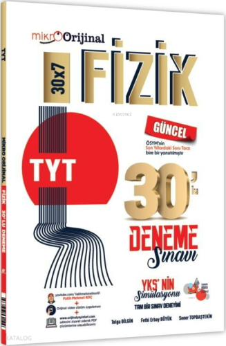 Orijinal Mikro TYT Fizik 30 lu Deneme Sınavı | Kolektif | Orijinal Yay