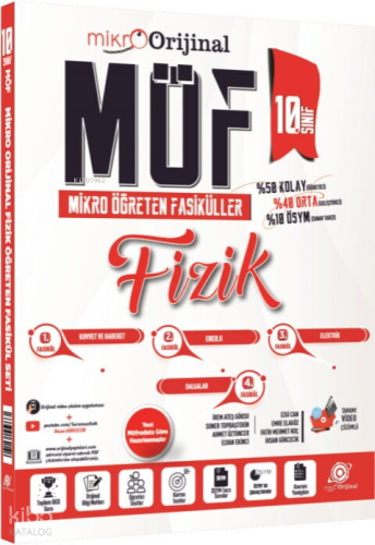 Orijinal Yayınları 10. Sınıf Fizik MÖF Mikro Öğreten 4'lü Fasikül Seti