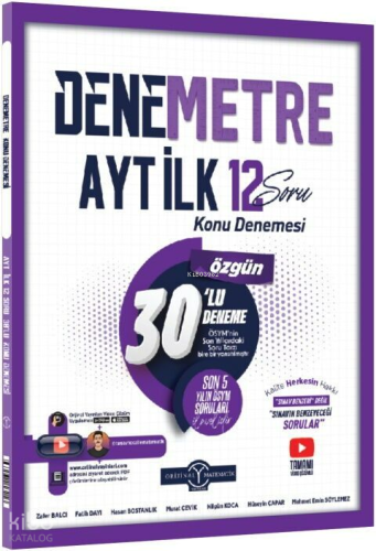 Orijinal Yayınları AYT Denemetre İlk 12 Konu Denemesi | Kolektif | Ori