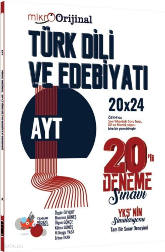 Orijinal Yayınları AYT Türk Dili ve Edebiyatı 20'li Deneme Sınavı