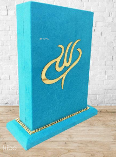 Orta Boy Kadife Kutulu Kuranı Kerim Hediyelik Kutuda Mavi | Kolektif |
