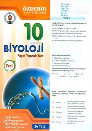 Özdebir 10.Sınıf Poşet Yaprak Test Biyoloji
