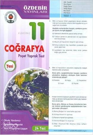 Özdebir 11.Sınıf Poşet Yaprak Test Coğrafya