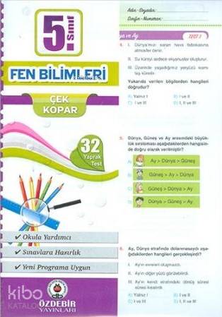 Özdebir 5.Sınıf Poşet Yaprak Test Fen Bilimleri
