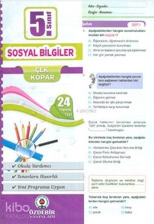 Özdebir 5.Sınıf Poşet Yaprak Test Sosyal Bilgiler