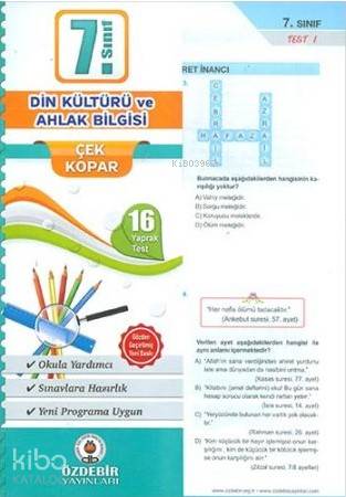 Özdebir 7.Sınıf Poşet Yaprak Test Din Kültürü | Kolektif | Özdebir Yay