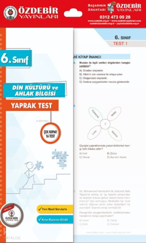 Özdebir Yayınları 6. Sınıf Din Kültürü ve Ahlak Bilgisi Yaprak Test | 