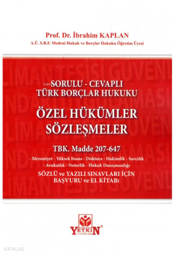 Özel Hükümler Sözleşmeler