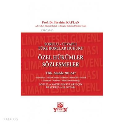 Özel Hükümler Sözleşmeler