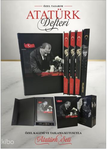 Özel Tasarım Kutulu Atatürk Defteri ve Kalem (Ciltli)