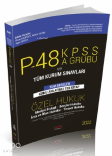 P48 KPSS A Grubu ve Tüm Kurum Sınavları Özel Hukuk Konu Anlatımlı Savaş Yayınları 2022;KPSS A Grubu ve Tüm Kurum Sınavları
