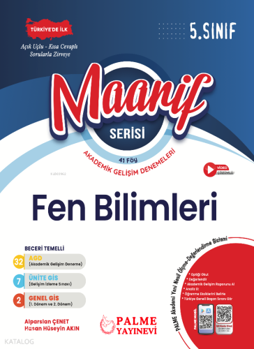 Palme 5.Sınıf Maarif Serisi Fen Bilimleri Haftalık Deneme (41 Föy) | A