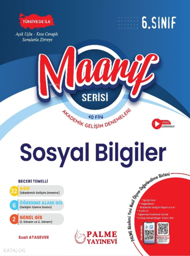 Palme 6. Sınıf Maarif Serisi Sosyal Bilgiler Haftalık Deneme (40 Föy)
