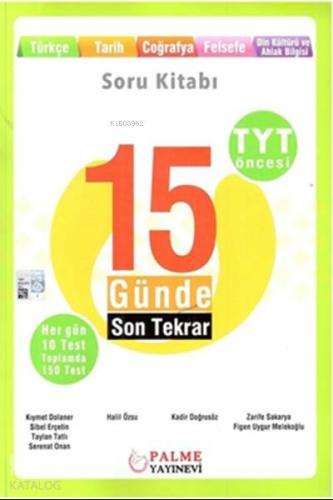 Palme Yayınları TYT Öncesi 15 Günde Son Tekrar Soru Kitabı Sözel Palme
