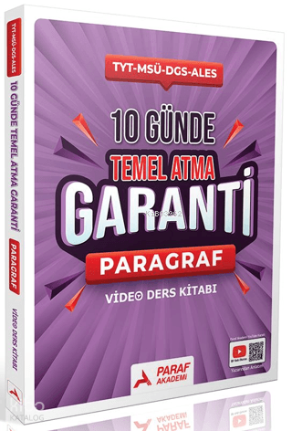 Paraf Akademi 10 Günde Temel Atma Garanti Paragraf Video Ders Kitabı |