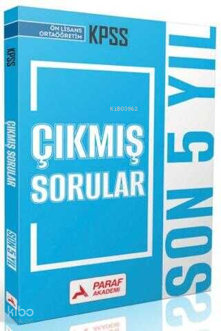 Paraf Akademi 2026 KPSS Ön Lisans Lise Ortaöğretim Çıkmış Sorular Son 