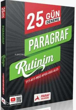 Paraf Akademi TYT 25 Günde Rutin Paragraf Branş Denemeleri | Kolektif 
