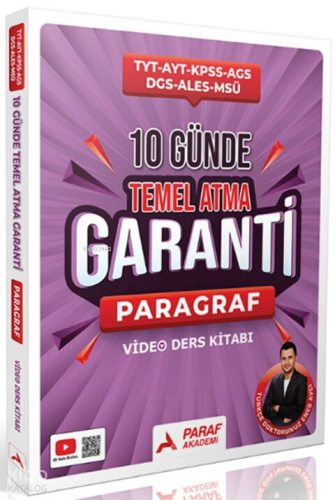 Paraf Akademi TYT AYT KPSS AGS DGS ALES MSÜ 10 Günde Temel Atma Garant