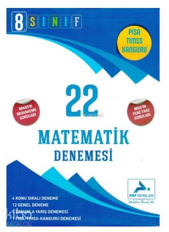 Paraf Yayınları 8. Sınıf LGS  Matematik 22 Denemesi Paraf