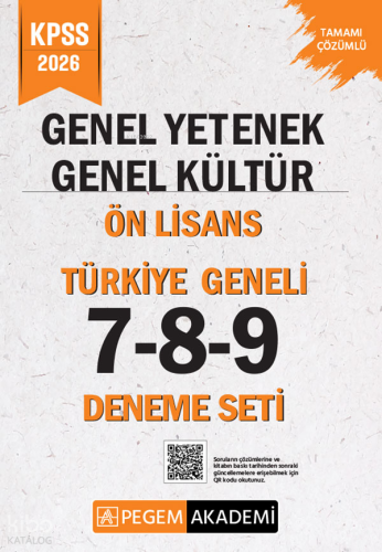 Pegem 2026 KPSS Genel Yetenek Genel Kültür Lise-Ön Lisans Tamamı Çözüm