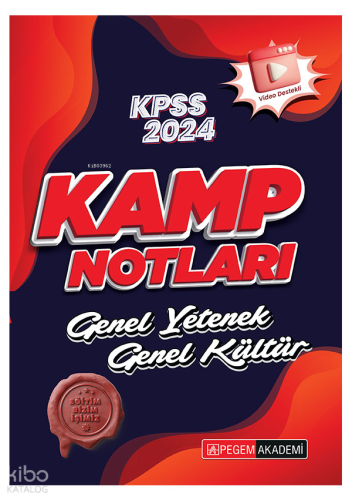 Pegem Akademi 2024 KPSS Genel Yetenek Genel Kültür Kamp Notları | Kole