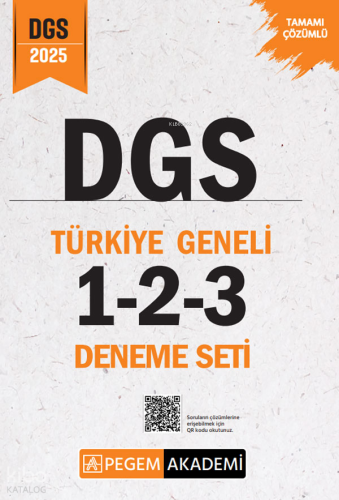Pegem Akademi 2025 DGS Tamamı Çözümlü Türkiye Geneli 1-2-3 (3'lü Deneme Seti)