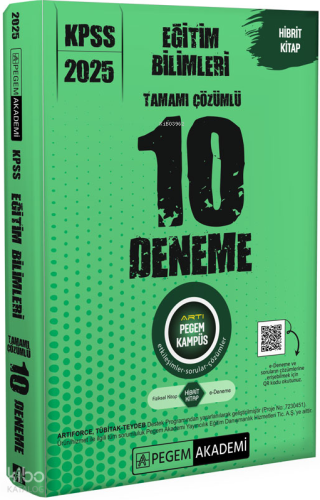 Pegem Akademi 2025 KPSS Eğitim Bilimleri Tamamı Çözümlü 10 Deneme | Ko