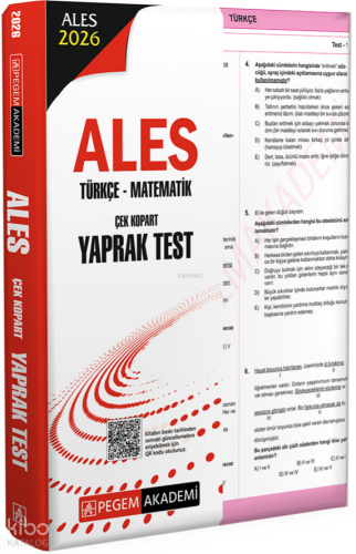 Pegem Akademi 2026 ALES Türkçe-Matematik Çek Kopart Yaprak Test