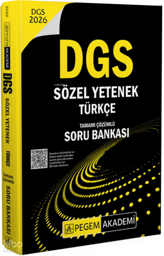 Pegem Akademi 2026 DGS Sözel Yetenek Türkçe Tamamı Çözümlü Soru Bankası