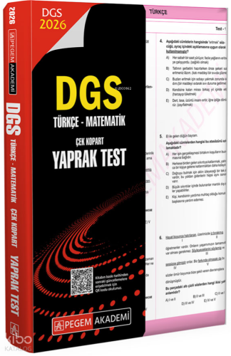 Pegem Akademi 2026 DGS Türkçe-Matematik Çek Kopart Yaprak Test
