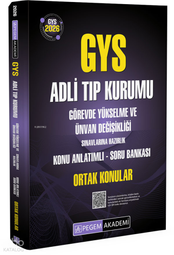 Pegem Akademi 2026 GYS Adli Tıp Kurumu Görevde Yükselme ve Ünvan Değiş