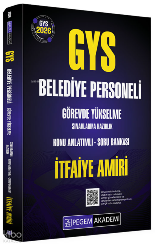 Pegem Akademi 2026 GYS Belediye Personeli Görevde Yükselme Sınavlarına