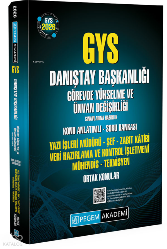 Pegem Akademi 2026 GYS Danıştay Başkanlığı Görevde Yükselme Sınavların