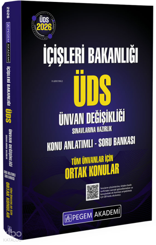 Pegem Akademi 2026 İçişleri Bakanlığı ÜDS Ünvan Değişikliği Sınavların