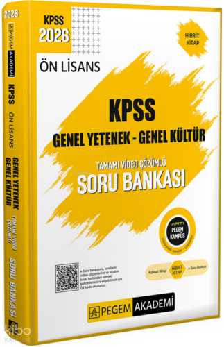 Pegem Akademi 2026 KPSS Ön Lisans Soru Bankası Genel Yetenek Genel Kültür Tamamı Video Çözümlü