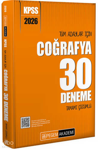 Pegem Akademi 2026 KPSS Tüm Adaylar İçin Coğrafya 30 Deneme Tamamı Çözümlü