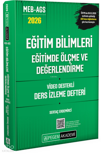 Pegem Akademi 2026 MEB AGS Eğitim Bilimleri Eğitimde Ölçme ve Değerlen