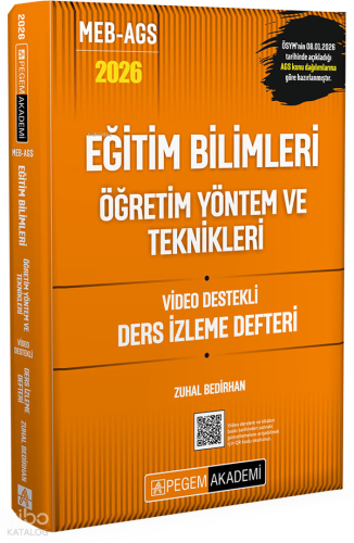 Pegem Akademi 2026 MEB AGS Eğitim Bilimleri Öğretim Yöntem ve Teknikle