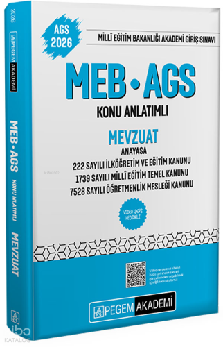 Pegem Akademi 2026 MEB-AGS Konu Anlatımlı Mevzuat