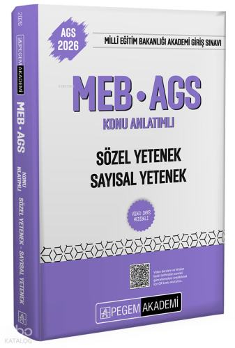 Pegem Akademi 2026 MEB-AGS Konu Anlatımlı Sözel Yetenek Sayısal Yetenek