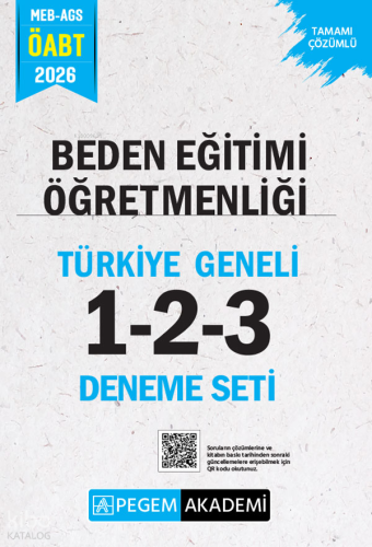 Pegem Akademi 2026 MEB AGS ÖABT Beden Eğitimi Öğretmenliği Tamamı Çözümlü Türkiye Geneli 1-2-3 Deneme Seti