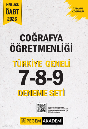 Pegem Akademi 2026 MEB AGS ÖABT Coğrafya Öğretmenliği Tamamı Çözümlü T