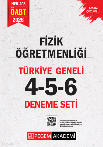 Pegem Akademi 2026 MEB AGS ÖABT Fizik Öğretmenliği Tamamı Çözümlü Türk