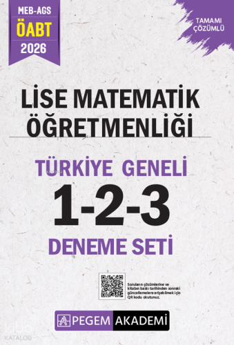 Pegem Akademi 2026 MEB AGS ÖABT Lise Matematik Öğretmenliği Tamamı Çözümlü Türkiye Geneli 1-2-3 Deneme Seti