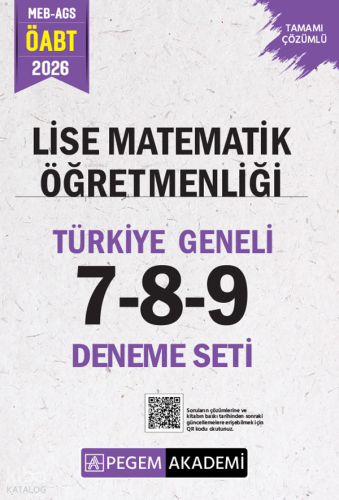 Pegem Akademi 2026 MEB AGS ÖABT Lise Matematik Öğretmenliği Tamamı Çöz