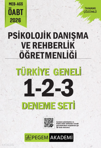 Pegem Akademi 2026 MEB AGS ÖABT Psikolojik Danışma ve Rehberlik Öğretm