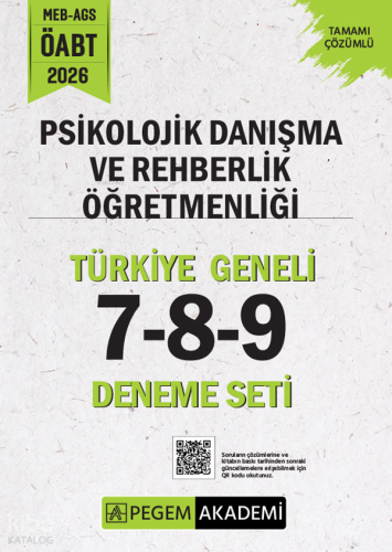 Pegem Akademi 2026 MEB AGS ÖABT Psikolojik Danışma ve Rehberlik Öğretm